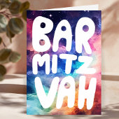 BAR MITZVAH  Rainbow Galaxy Congrats Kaart