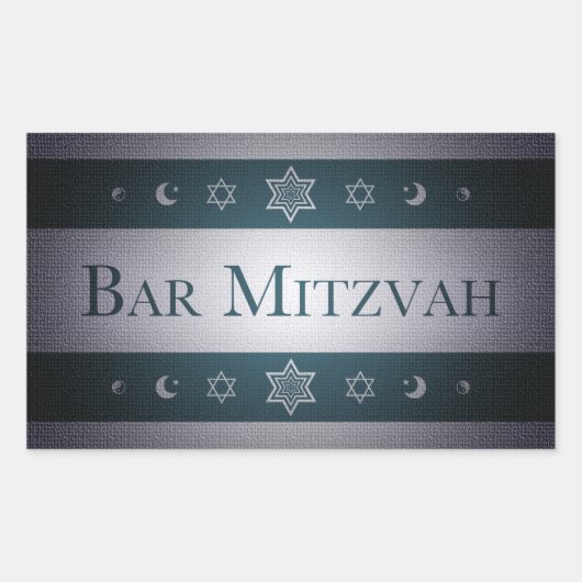 Bar Mitzvah Rechthoekige Sticker (Voorkant)
