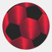 Bar Mitzvah Red en Black Voetbal Ronde Sticker (Voorkant)