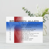 Bar Mitzvah Red en Blue op elke kleur Kaart (Staand voorkant)