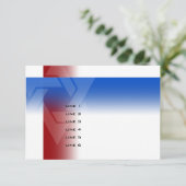 Bar Mitzvah Red en Blue op elke kleur Kaart (Staand voorkant)