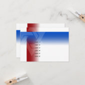 Bar Mitzvah Red en Blue op elke kleur Kaart (Voorkant / Achterkant in situ)