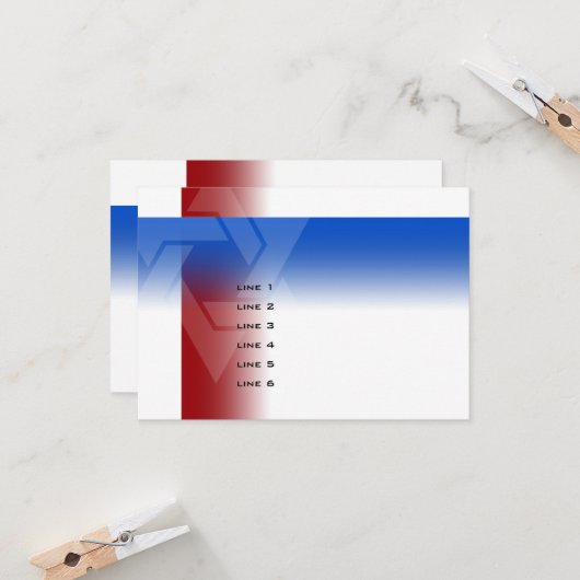 Bar Mitzvah Red en Blue op elke kleur Kaart (Voorkant / Achterkant in situ)