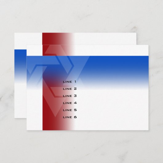 Bar Mitzvah Red en Blue op elke kleur Kaart (Voorkant / Achterkant)