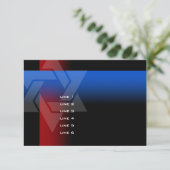 Bar Mitzvah Red en Blue op elke kleur Kaart (Staand voorkant)