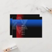 Bar Mitzvah Red en Blue op elke kleur Kaart (Voorkant / Achterkant in situ)