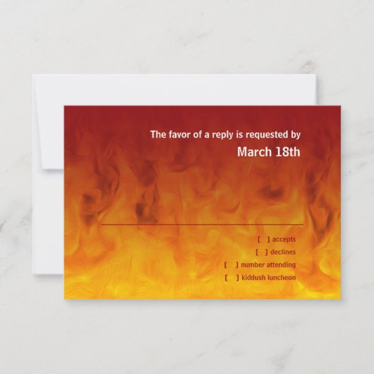 Bar Mitzvah Red en Oranje RSVP (Voorkant)