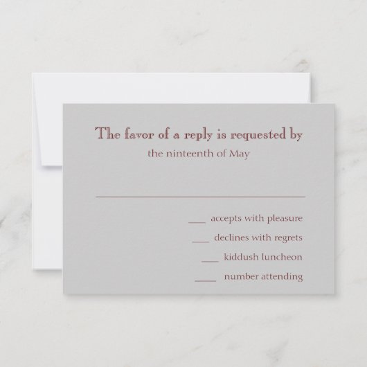 Bar Mitzvah Red en Silver Stripe Star van David RSVP Kaartje (Achterkant)