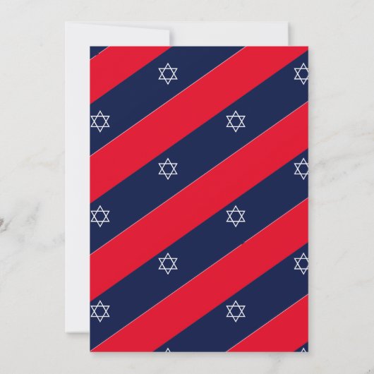 Bar Mitzvah Red Pattern Star van David Jewish Kaart (Achterkant)