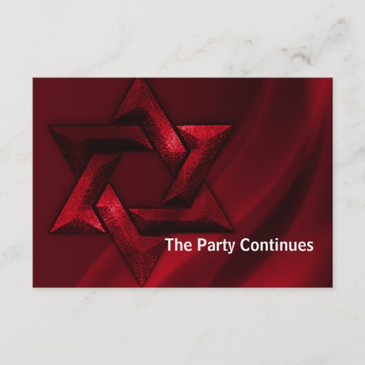 Bar Mitzvah Red Star van David Kaart (Voorkant)