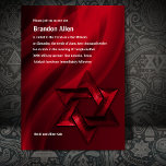 Bar Mitzvah Red Star van David Kaart<br><div class="desc">Bar Mitzvah en Bat Mitzvah uitnodigingen die door Umua worden ontworpen. Gedrukt en verzonden door Zazzle of zijn partners.</div>
