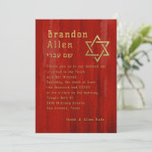 Bar Mitzvah Red Streaks Kaart (Staand voorkant)