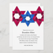 Bar Mitzvah Red White Blue Star van David Kaart (Voorkant / Achterkant)