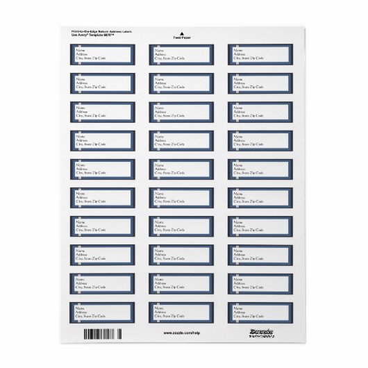 Bar Mitzvah Return Address Labels (Full Sheet)