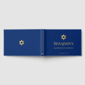 Bar Mitzvah Royal Blue Faux Gold Star of David Gastenboek (Volledig)