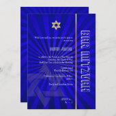Bar Mitzvah/royal blue/gold Kaart (Voorkant / Achterkant)