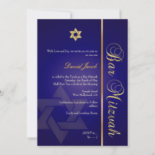 Bar Mitzvah/royal blue/gold Kaart