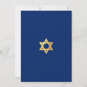 Bar Mitzvah Royal Blue Gold Star of David Simple Kaart (Achterkant)