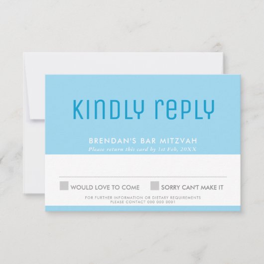 BAR MITZVAH RSVP schattige stijlvolle ster van dav (Voorkant)