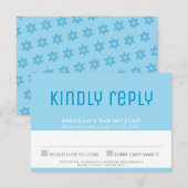 BAR MITZVAH RSVP schattige stijlvolle ster van dav Kaartje (Voorkant / Achterkant)