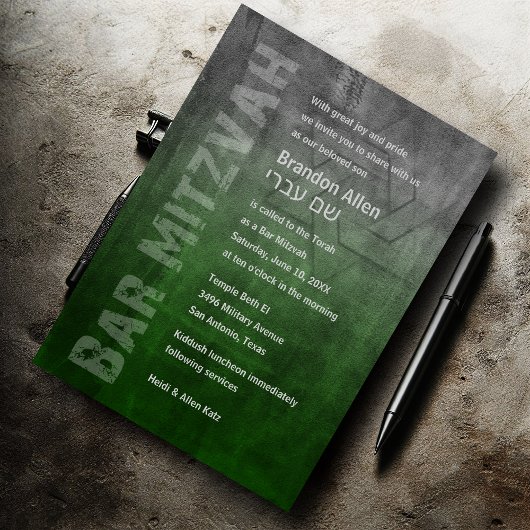 Bar Mitzvah Rugged Fade Green Kaart