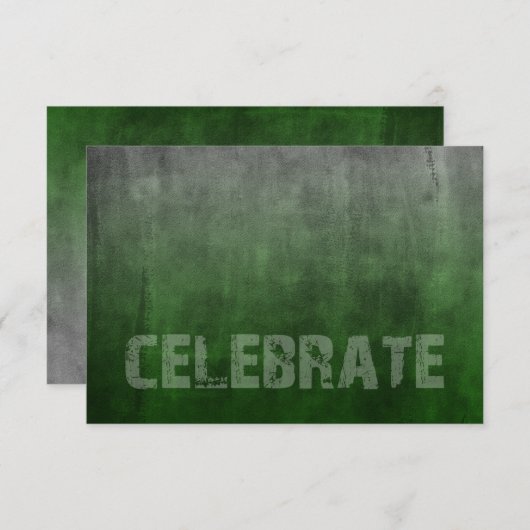 Bar Mitzvah Rugged Fade Green Reception Kaart (Voorkant / Achterkant)