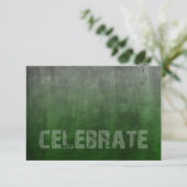 Bar Mitzvah Rugged Fade Green Reception Kaart (Staand voorkant)