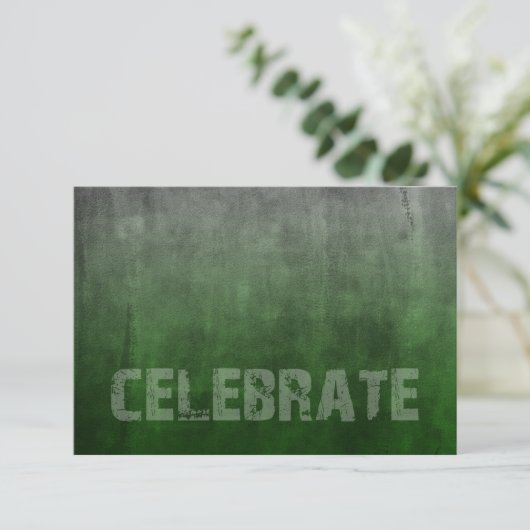 Bar Mitzvah Rugged Fade Green Reception Kaart (Staand voorkant)