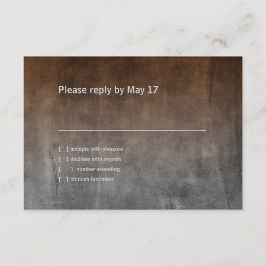 Bar Mitzvah Rugged Fade Rust RSVP-kaart RSVP Kaartje (Achterkant)