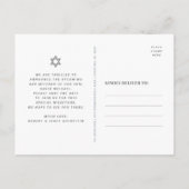 Bar Mitzvah Save Date Gray Silver Tallit Script Uitnodiging Briefkaart (Achterkant)