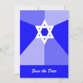 Bar Mitzvah Save the Date Invitation Kaart Blauw (Voorkant)