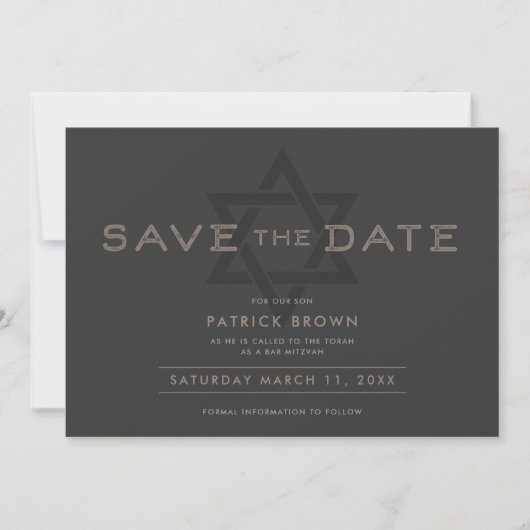 Bar Mitzvah Save the Date Kaart (Voorkant)