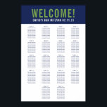 BAR MITZVAH SEATINGSKART 18 tafels marinegroen Poster<br><div class="desc">door kat massard >> WWW.SIMPLYSWEETPAPERIE.COM<<< - - - - - - - - - - - - - - - - A SEATING CHART is not only classy it is very handy to let your guest's know exactly where they are seated for your event. This is a lot simpler than...</div>