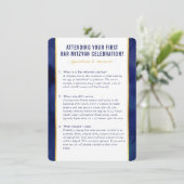 BAR MITZVAH service informatie advies blauw goud Kaart (Staand voorkant)