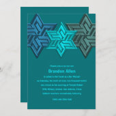 Bar Mitzvah Shades of Blauwgroen, ster van David Kaart (Voorkant / Achterkant)