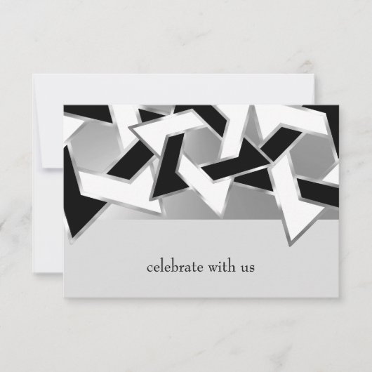 Bar Mitzvah Silver Black White Star van David Kaart (Voorkant)