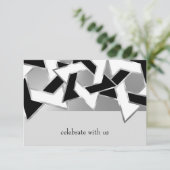 Bar Mitzvah Silver Black White Star van David Kaart (Staand voorkant)