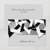Bar Mitzvah Silver Black White Star van David Kaart (Voorkant / Achterkant)