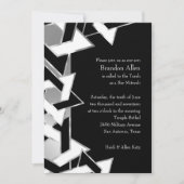 Bar Mitzvah Silver Black White Star van David Kaart (Voorkant)