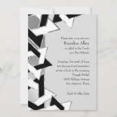 Bar Mitzvah Silver Black White Star van David Kaart (Voorkant)