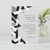 Bar Mitzvah Silver Black White Star van David Kaart (Staand voorkant)