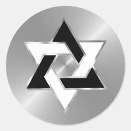 Bar Mitzvah Silver Black White Star van David Ronde Sticker