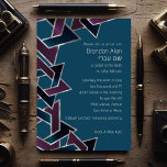 Bar Mitzvah Silver Blauwgroen Paarse ster van Davi Kaart<br><div class="desc">Bar Mitzvah Silver Blauwgroen Paarse Star van David Bar Mitzvah en Bat Mitzvah uitnodigingssets ontworpen door Umua. Gedrukt en verzonden door Zazzle of haar partners.</div>