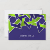 Bar Mitzvah Silver Blue Lime Green Star van David Kaart (Voorkant)