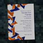 Bar Mitzvah Silver Blue Oranje Star van David Kaart<br><div class="desc">Bar Mitzvah Silver Blue Sinaasappel Star of David Bar Mitzvah en Bat Mitzvah uitnodigingssets ontworpen door Umua. Gedrukt en verzonden door Zazzle of haar partners.</div>