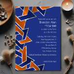 Bar Mitzvah Silver Blue Oranje Star van David Kaart<br><div class="desc">Bar Mitzvah Silver Blue Sinaasappel Star of David Bar Mitzvah en Bat Mitzvah uitnodigingssets ontworpen door Umua. Gedrukt en verzonden door Zazzle of haar partners.</div>