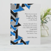 Bar Mitzvah Silver Blue Star Kaart (Staand voorkant)