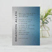 Bar Mitzvah Silver en Blue Invitation Kaart (Staand voorkant)