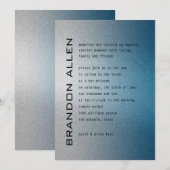 Bar Mitzvah Silver en Blue Invitation Kaart (Voorkant / Achterkant)