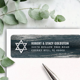 Bar Mitzvah Silver Foil Dark Grey Return Address Etiket